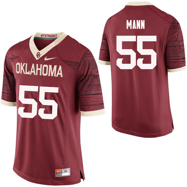 Oklahoma Sooners #55 Kenneth Mann College Football Jerseys Limited-Crimson